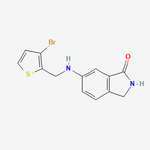 molecular formula C13H11BrN2OS B7656283 6-[(3-Bromothiophen-2-yl)methylamino]-2,3-dihydroisoindol-1-one 