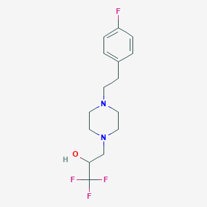 molecular formula C15H20F4N2O B7656307 1,1,1-Trifluoro-3-[4-[2-(4-fluorophenyl)ethyl]piperazin-1-yl]propan-2-ol 