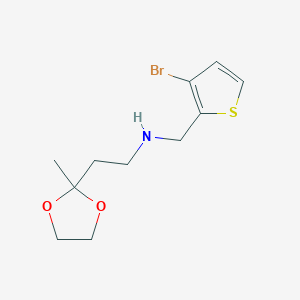 N-[(3-bromothiophen-2-yl)methyl]-2-(2-methyl-1,3-dioxolan-2-yl)ethanamine