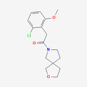 molecular formula C16H20ClNO3 B7656368 2-(2-Chloro-6-methoxyphenyl)-1-(2-oxa-7-azaspiro[4.4]nonan-7-yl)ethanone 