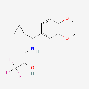 3-[[Cyclopropyl(2,3-dihydro-1,4-benzodioxin-6-yl)methyl]amino]-1,1,1-trifluoropropan-2-ol