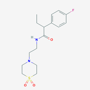 N-[2-(1,1-dioxo-1,4-thiazinan-4-yl)ethyl]-2-(4-fluorophenyl)butanamide