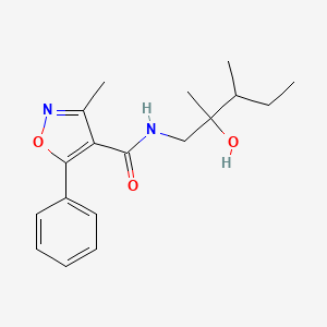 N-(2-hydroxy-2,3-dimethylpentyl)-3-methyl-5-phenyl-1,2-oxazole-4-carboxamide