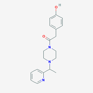 2-(4-Hydroxyphenyl)-1-[4-(1-pyridin-2-ylethyl)piperazin-1-yl]ethanone