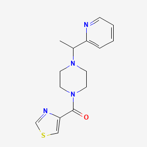 [4-(1-Pyridin-2-ylethyl)piperazin-1-yl]-(1,3-thiazol-4-yl)methanone