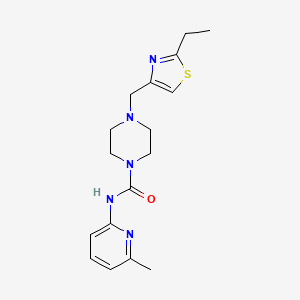 molecular formula C17H23N5OS B7656499 4-[(2-ethyl-1,3-thiazol-4-yl)methyl]-N-(6-methylpyridin-2-yl)piperazine-1-carboxamide 