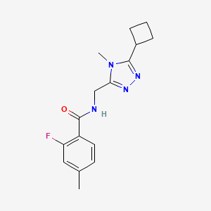 N-[(5-cyclobutyl-4-methyl-1,2,4-triazol-3-yl)methyl]-2-fluoro-4-methylbenzamide