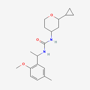 1-(2-Cyclopropyloxan-4-yl)-3-[1-(2-methoxy-5-methylphenyl)ethyl]urea