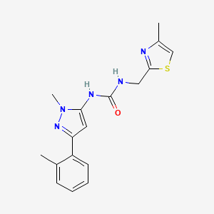 1-[2-Methyl-5-(2-methylphenyl)pyrazol-3-yl]-3-[(4-methyl-1,3-thiazol-2-yl)methyl]urea