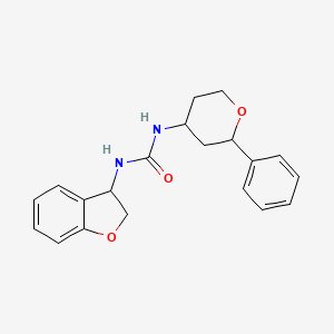 molecular formula C20H22N2O3 B7656678 1-(2,3-Dihydro-1-benzofuran-3-yl)-3-(2-phenyloxan-4-yl)urea 