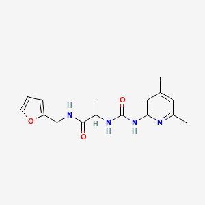 molecular formula C16H20N4O3 B7656747 2-[(4,6-dimethylpyridin-2-yl)carbamoylamino]-N-(furan-2-ylmethyl)propanamide 