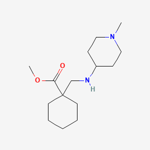 molecular formula C15H28N2O2 B7656760 Methyl 1-[[(1-methylpiperidin-4-yl)amino]methyl]cyclohexane-1-carboxylate 