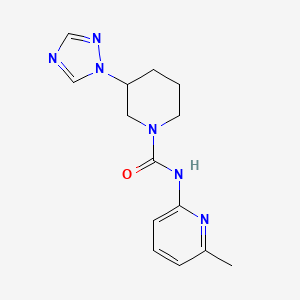 molecular formula C14H18N6O B7656816 N-(6-methylpyridin-2-yl)-3-(1,2,4-triazol-1-yl)piperidine-1-carboxamide 