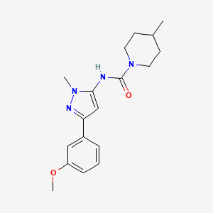 N-[5-(3-methoxyphenyl)-2-methylpyrazol-3-yl]-4-methylpiperidine-1-carboxamide