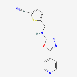 5-[[(5-Pyridin-4-yl-1,3,4-oxadiazol-2-yl)amino]methyl]thiophene-2-carbonitrile