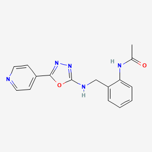 N-[2-[[(5-pyridin-4-yl-1,3,4-oxadiazol-2-yl)amino]methyl]phenyl]acetamide