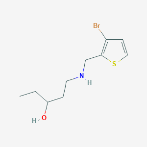 molecular formula C10H16BrNOS B7656957 1-[(3-Bromothiophen-2-yl)methylamino]pentan-3-ol 