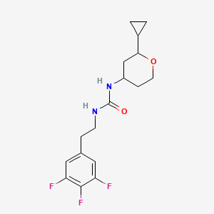 molecular formula C17H21F3N2O2 B7657012 1-(2-Cyclopropyloxan-4-yl)-3-[2-(3,4,5-trifluorophenyl)ethyl]urea 