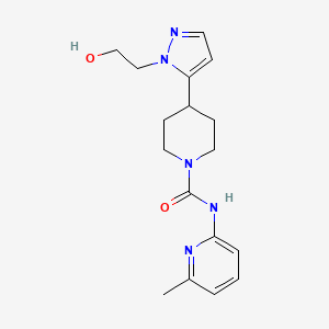 4-[2-(2-hydroxyethyl)pyrazol-3-yl]-N-(6-methylpyridin-2-yl)piperidine-1-carboxamide