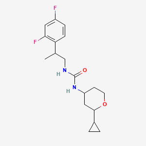 molecular formula C18H24F2N2O2 B7657052 1-(2-Cyclopropyloxan-4-yl)-3-[2-(2,4-difluorophenyl)propyl]urea 