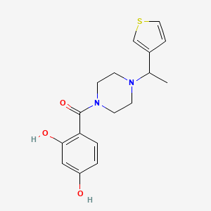 (2,4-Dihydroxyphenyl)-[4-(1-thiophen-3-ylethyl)piperazin-1-yl]methanone