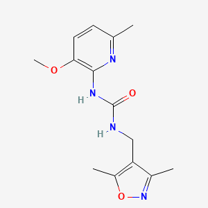 molecular formula C14H18N4O3 B7657057 1-[(3,5-Dimethyl-1,2-oxazol-4-yl)methyl]-3-(3-methoxy-6-methylpyridin-2-yl)urea 