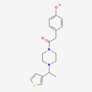 molecular formula C18H22N2O2S B7657064 2-(4-Hydroxyphenyl)-1-[4-(1-thiophen-3-ylethyl)piperazin-1-yl]ethanone 