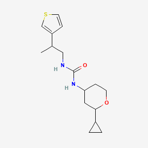 molecular formula C16H24N2O2S B7657096 1-(2-Cyclopropyloxan-4-yl)-3-(2-thiophen-3-ylpropyl)urea 