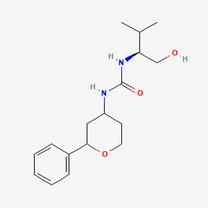 molecular formula C17H26N2O3 B7657108 1-[(2S)-1-hydroxy-3-methylbutan-2-yl]-3-(2-phenyloxan-4-yl)urea 