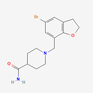 1-[(5-Bromo-2,3-dihydro-1-benzofuran-7-yl)methyl]piperidine-4-carboxamide