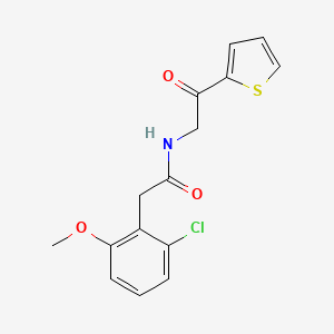 molecular formula C15H14ClNO3S B7657141 2-(2-chloro-6-methoxyphenyl)-N-(2-oxo-2-thiophen-2-ylethyl)acetamide 