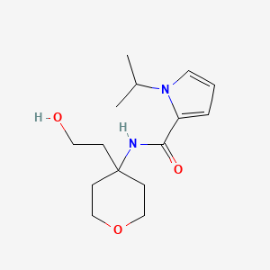 molecular formula C15H24N2O3 B7657149 N-[4-(2-hydroxyethyl)oxan-4-yl]-1-propan-2-ylpyrrole-2-carboxamide 