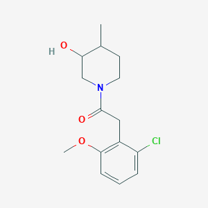 molecular formula C15H20ClNO3 B7657154 2-(2-Chloro-6-methoxyphenyl)-1-(3-hydroxy-4-methylpiperidin-1-yl)ethanone 