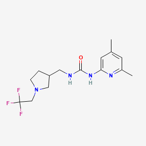 molecular formula C15H21F3N4O B7657196 1-(4,6-Dimethylpyridin-2-yl)-3-[[1-(2,2,2-trifluoroethyl)pyrrolidin-3-yl]methyl]urea 