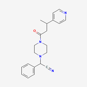 molecular formula C21H24N4O B7657249 2-Phenyl-2-[4-(3-pyridin-4-ylbutanoyl)piperazin-1-yl]acetonitrile 