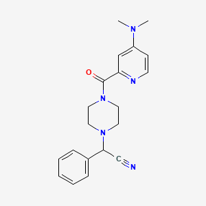 molecular formula C20H23N5O B7657293 2-[4-[4-(Dimethylamino)pyridine-2-carbonyl]piperazin-1-yl]-2-phenylacetonitrile 