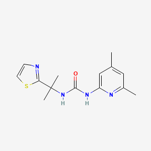 molecular formula C14H18N4OS B7657313 1-(4,6-Dimethylpyridin-2-yl)-3-[2-(1,3-thiazol-2-yl)propan-2-yl]urea 