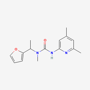 molecular formula C15H19N3O2 B7657373 3-(4,6-Dimethylpyridin-2-yl)-1-[1-(furan-2-yl)ethyl]-1-methylurea 