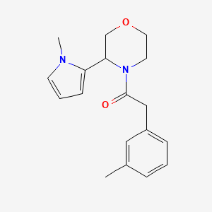 molecular formula C18H22N2O2 B7657378 2-(3-Methylphenyl)-1-[3-(1-methylpyrrol-2-yl)morpholin-4-yl]ethanone 