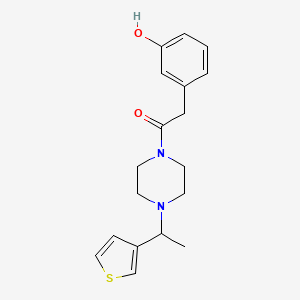 2-(3-Hydroxyphenyl)-1-[4-(1-thiophen-3-ylethyl)piperazin-1-yl]ethanone