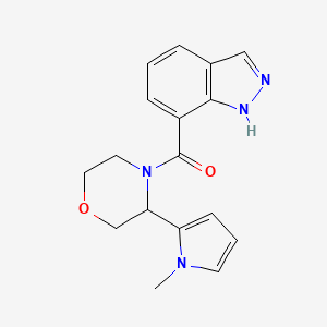 molecular formula C17H18N4O2 B7657419 1H-indazol-7-yl-[3-(1-methylpyrrol-2-yl)morpholin-4-yl]methanone 