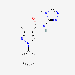 3-methyl-N-(4-methyl-1,2,4-triazol-3-yl)-1-phenylpyrazole-4-carboxamide