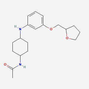 N-[4-[3-(oxolan-2-ylmethoxy)anilino]cyclohexyl]acetamide