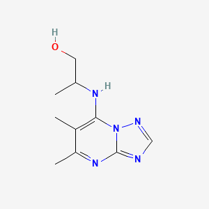 molecular formula C10H15N5O B7657488 2-[(5,6-Dimethyl-[1,2,4]triazolo[1,5-a]pyrimidin-7-yl)amino]propan-1-ol 