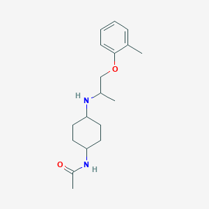 molecular formula C18H28N2O2 B7657505 N-[4-[1-(2-methylphenoxy)propan-2-ylamino]cyclohexyl]acetamide 