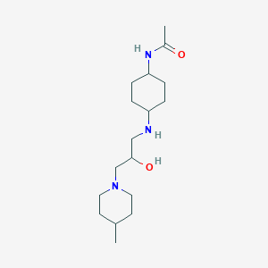 molecular formula C17H33N3O2 B7657518 N-[4-[[2-hydroxy-3-(4-methylpiperidin-1-yl)propyl]amino]cyclohexyl]acetamide 