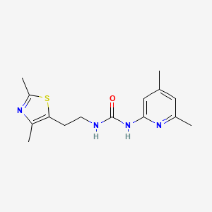 molecular formula C15H20N4OS B7657538 1-(4,6-Dimethylpyridin-2-yl)-3-[2-(2,4-dimethyl-1,3-thiazol-5-yl)ethyl]urea 