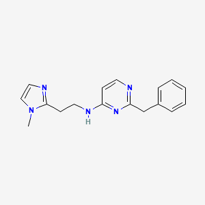 molecular formula C17H19N5 B7657541 2-benzyl-N-[2-(1-methylimidazol-2-yl)ethyl]pyrimidin-4-amine 