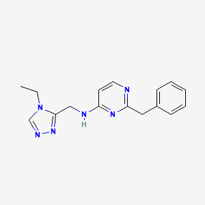 2-benzyl-N-[(4-ethyl-1,2,4-triazol-3-yl)methyl]pyrimidin-4-amine