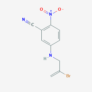 molecular formula C10H8BrN3O2 B7657627 5-(2-Bromoprop-2-enylamino)-2-nitrobenzonitrile 